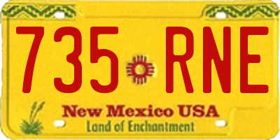NM license plate 735RNE