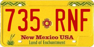 NM license plate 735RNF