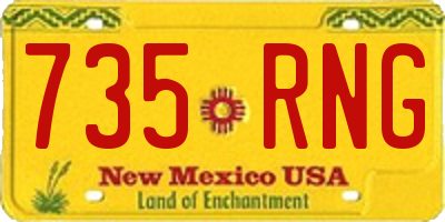 NM license plate 735RNG