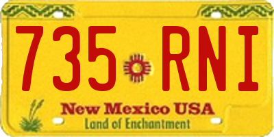 NM license plate 735RNI