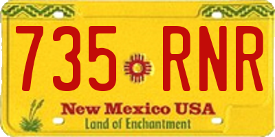 NM license plate 735RNR