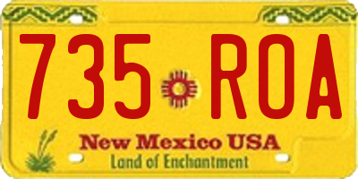 NM license plate 735ROA