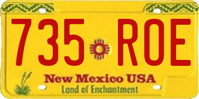 NM license plate 735ROE