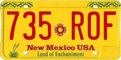 NM license plate 735ROF