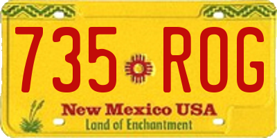 NM license plate 735ROG
