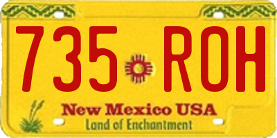 NM license plate 735ROH