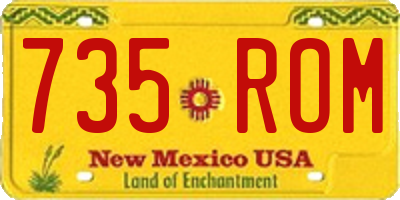 NM license plate 735ROM