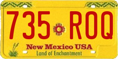 NM license plate 735ROQ