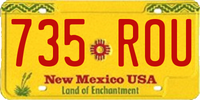 NM license plate 735ROU