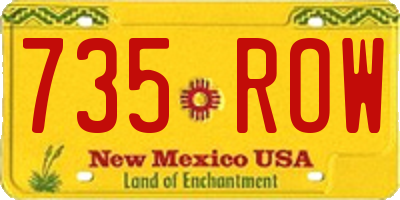 NM license plate 735ROW