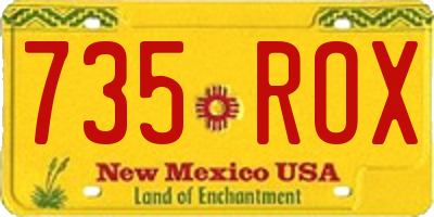 NM license plate 735ROX