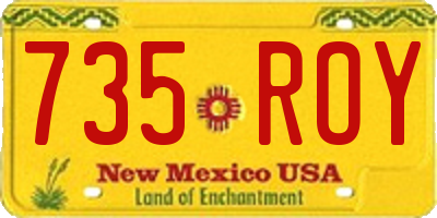 NM license plate 735ROY