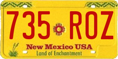 NM license plate 735ROZ
