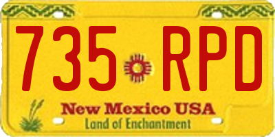 NM license plate 735RPD
