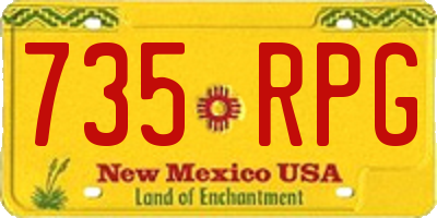 NM license plate 735RPG