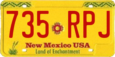 NM license plate 735RPJ