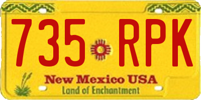 NM license plate 735RPK