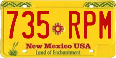 NM license plate 735RPM