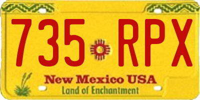 NM license plate 735RPX