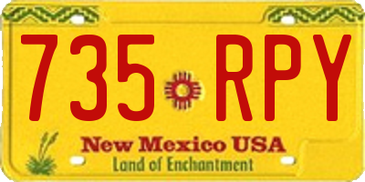 NM license plate 735RPY