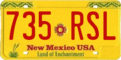 NM license plate 735RSL