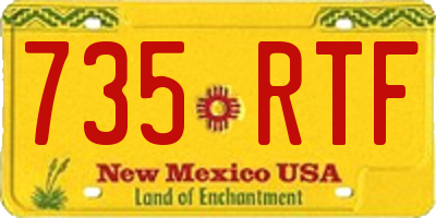 NM license plate 735RTF