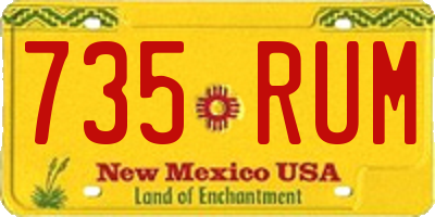 NM license plate 735RUM