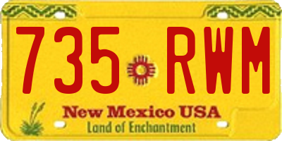 NM license plate 735RWM