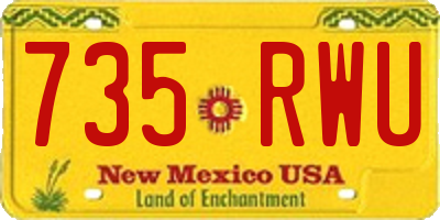 NM license plate 735RWU