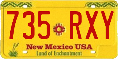 NM license plate 735RXY