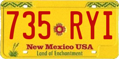 NM license plate 735RYI