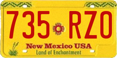 NM license plate 735RZO