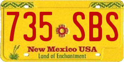 NM license plate 735SBS