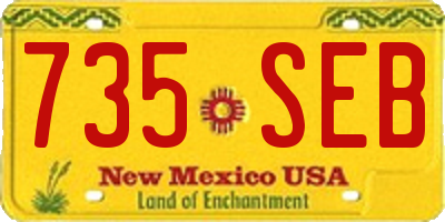 NM license plate 735SEB