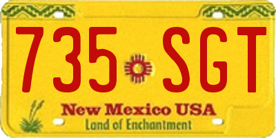 NM license plate 735SGT