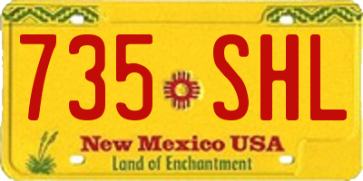NM license plate 735SHL