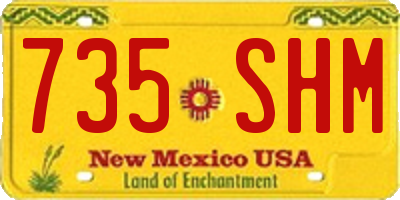 NM license plate 735SHM