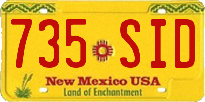 NM license plate 735SID