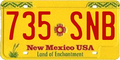 NM license plate 735SNB