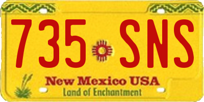 NM license plate 735SNS
