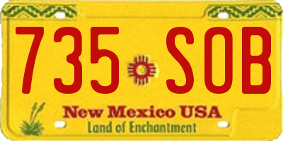 NM license plate 735SOB