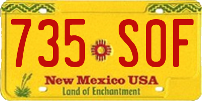 NM license plate 735SOF