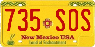 NM license plate 735SOS