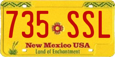NM license plate 735SSL