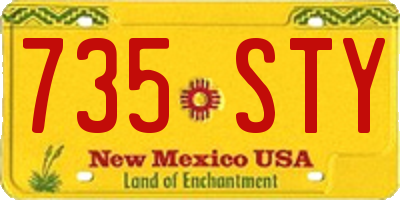 NM license plate 735STY