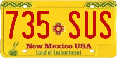 NM license plate 735SUS