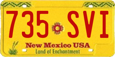 NM license plate 735SVI