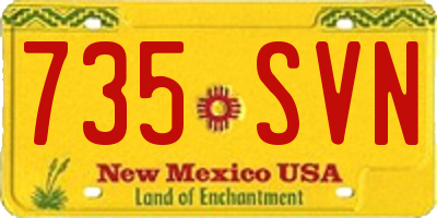 NM license plate 735SVN