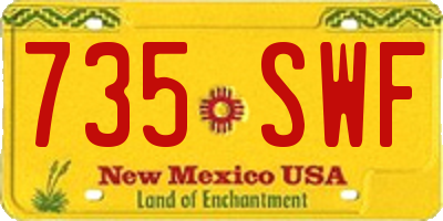NM license plate 735SWF