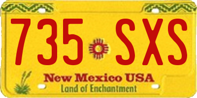 NM license plate 735SXS